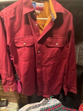 Wrangler George Str Men's Deep Red Shirt l
